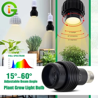 E27 LED ไฟปลูกต้นไม้ 12W/24W 4000k/6000k เติบโตหลอดไฟ 15 ° ~ 60 °มุมลำแสงปรับได้ เติบโตโคมไฟด้วยสวิตช์ลวด 4M