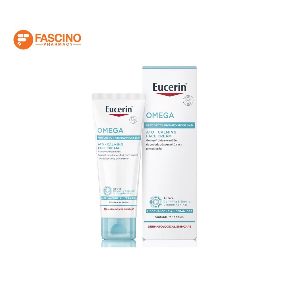 Eucerin Omega Ato-Calming Face Cream  ครีมบำรุงผิวหน้าและผิวกาย สำหรับที่ผิวแห้งและระคายเคือง 50ml.