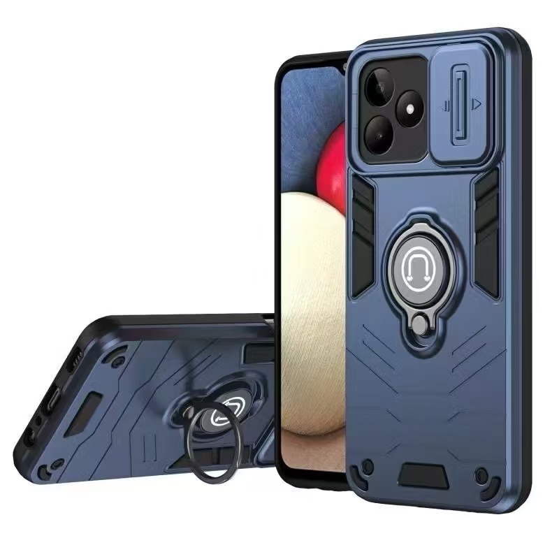 เคสกันกระแทก สไลด์กล้อง สำหรับ Oppo Realme C71 C75 C75X C61 C63 C53 C51 Note50 Note70 เคสขาตั้ง แหวน