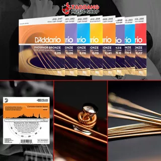 ซื้อ 3 ชุดลดเพิ่มอีก 2% สายกีต้าร์โปร่ง D'Addario 80/20 Bronze Strings - Acoustic Guitar String D'Addario 80/20 Bronze