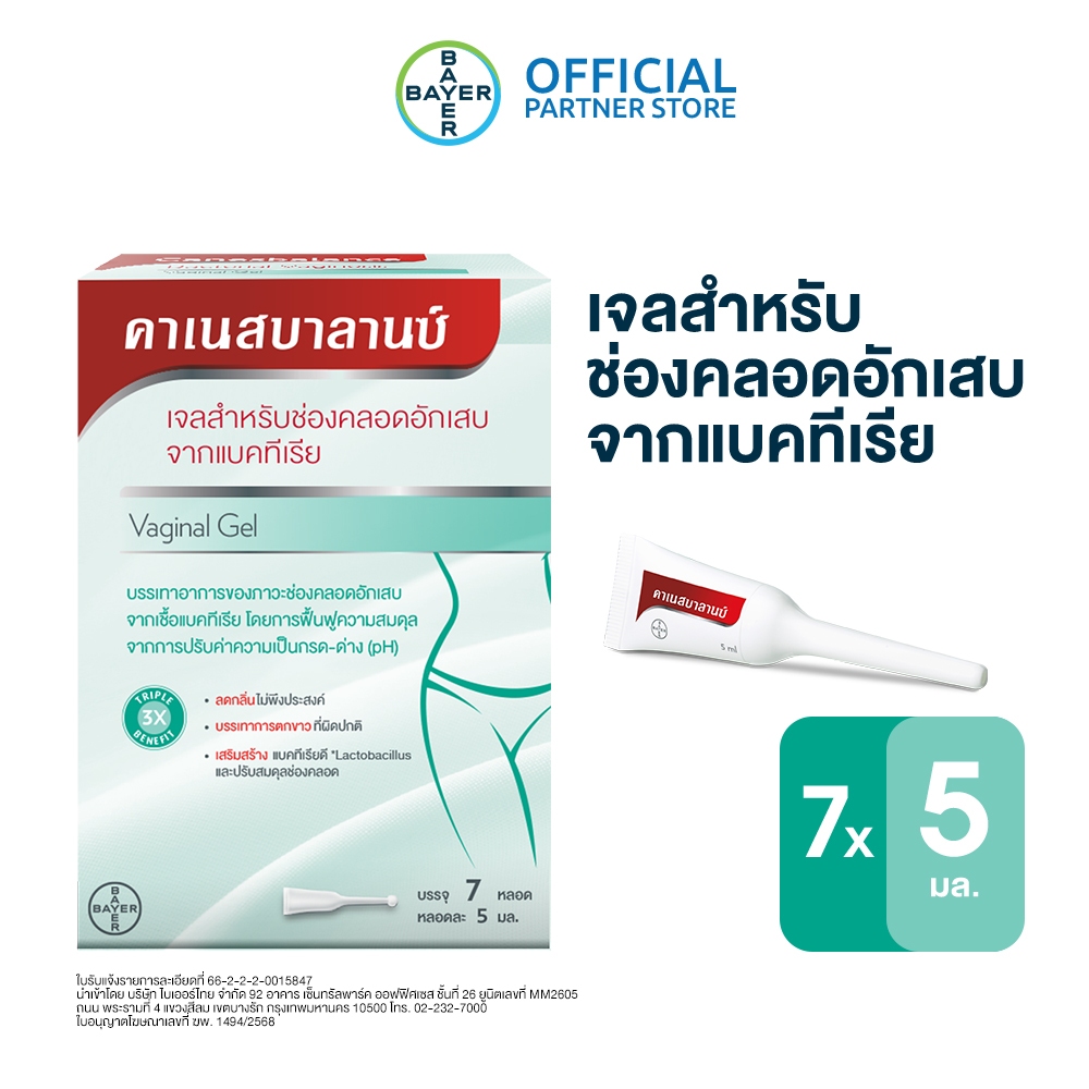 Canesbalance คาเนสบาลานซ์ เจลสำหรับช่องคลอดอักเสบจากเชื้อแบคทีเรียลดกลิ่นไม่พึงประสงค์ บรรเทาอาการตกขาวที่ผิดปกติ