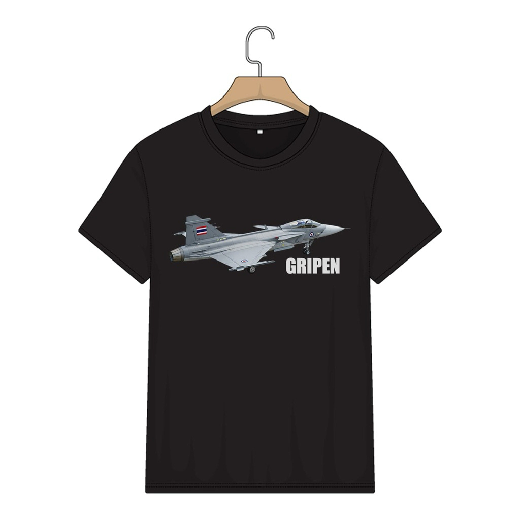 เสื้อรักชาติ เครื่องบินรบ Gripen ผ้าคอตตอน100 ไม่หนา ไม่บาง ใส่สบาย