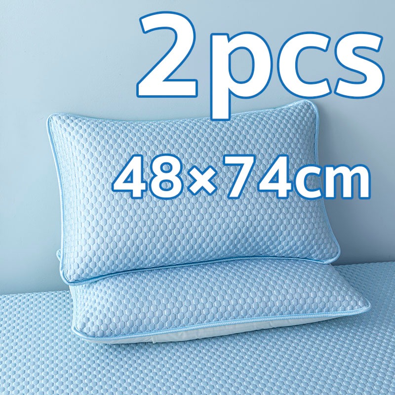 ปลอกหมอนเย็น ความรู้สึกเย็น น้ําแข็ง ปลอกกันเปื้อนหมอน 1แถม1 (48×74 cm) ปลอกหมอนสีพื้น เย็น ระบายอากาศ