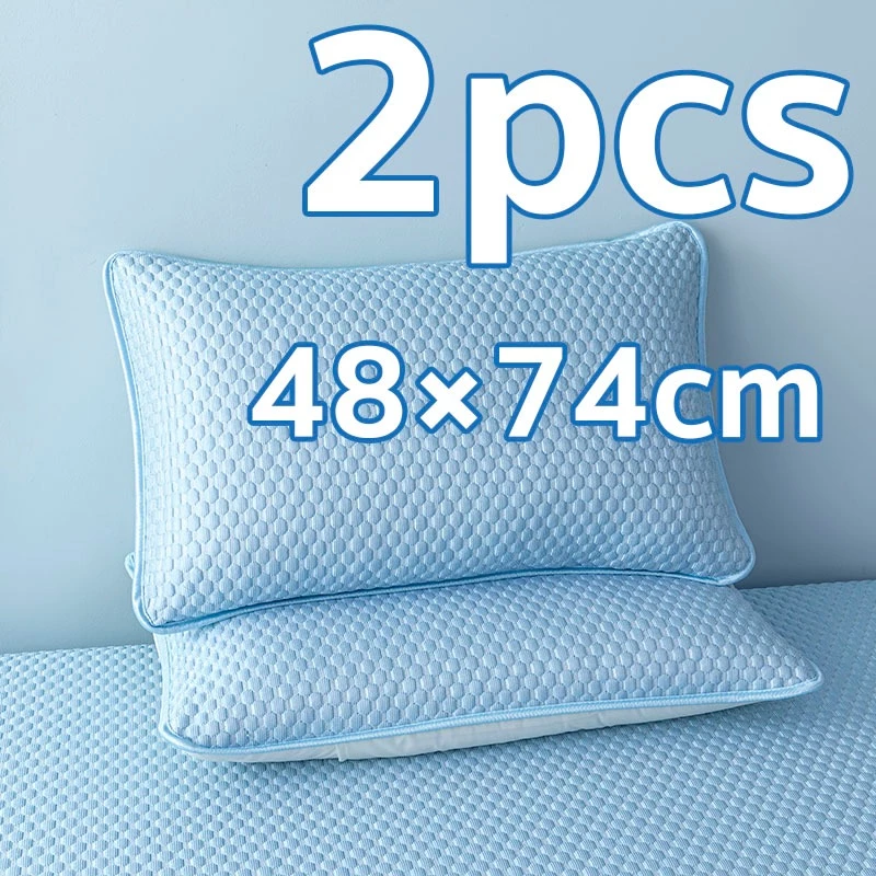 ปลอกหมอนเย็น ความรู้สึกเย็น น้ําแข็ง ปลอกกันเปื้อนหมอน 1แถม1 (48×74 cm) ปลอกหมอนสีพื้น เย็น ระบายอากาศ
