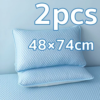 ปลอกหมอนเย็น ความรู้สึกเย็น น้ําแข็ง ปลอกกันเปื้อนหมอน 1แถม1 (48×74 cm) ปลอกหมอนสีพื้น เย็น ระบายอากาศ