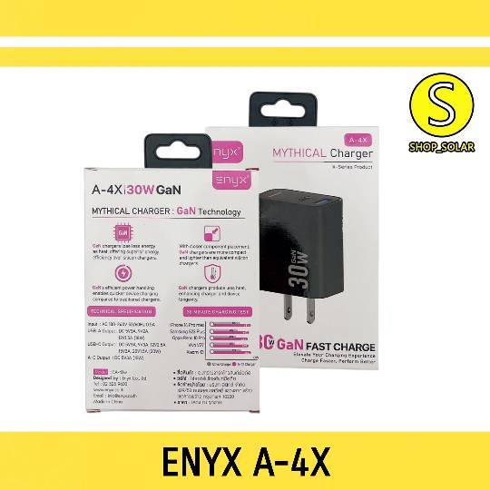 [ ENYX A-4X ] ENYX-A4X 1USB/1PD หัวชาร์จ Fast Charger GAN 30W ชาร์จไวขึ้น 2 เท่า พร้อมส่ง!!