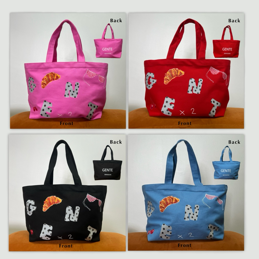GENTE-Gente Tote bag (กระเป๋าผ้าจากเจนเต้) รุ่นมีชิป