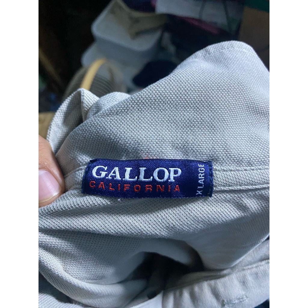 👕 เสื้อโปโล Gallop California ผู้ชาย สีเทาอ่อน ไซส์ XL