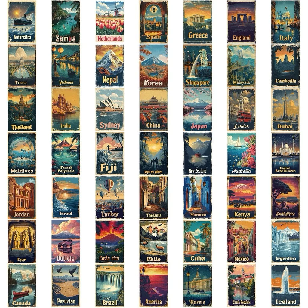 สติ๊กเกอร์ Travel 50 ชิ้น ธีมท่องเที่ยว ภูเขา แคมป์ปิ้ง ญี่ปุ่น thumbnail 6
