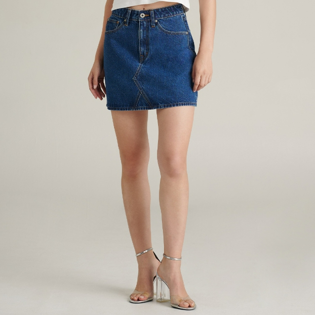 Mc JEANS กระโปรงสั้น กระโปรงยีนส์ ผู้หญิง เอวสูง MAKZ007 ผ้ายีนส์ 12.75 Oz