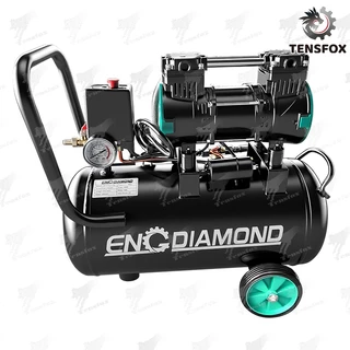Tensfox ปั๊มลมออยล์ฟรี ปั้มลมไฟฟ้า 1600W ปั๊มลมไร้น้ำมัน 50L/30L/12L ลิตร ออยล์ฟรี เสียงเงียบ ถังลม รุ่น สีดำ