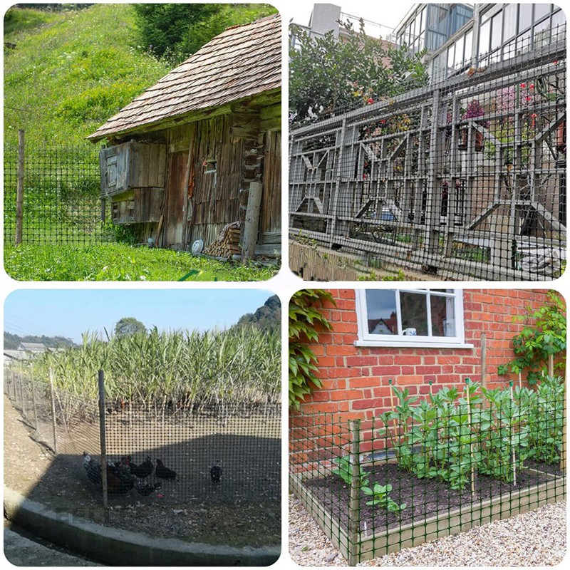 ตาข่ายพลาสติก ม้วน50เมตร (กว้าง 60cm/100cm/120cm/150cm/180cm) รั้วตาข่ายพลาสติก ช่องตา 35mm ตาข่ายกรงไก่ PVC สีดำ ตาข่าย - รูปที่ 5