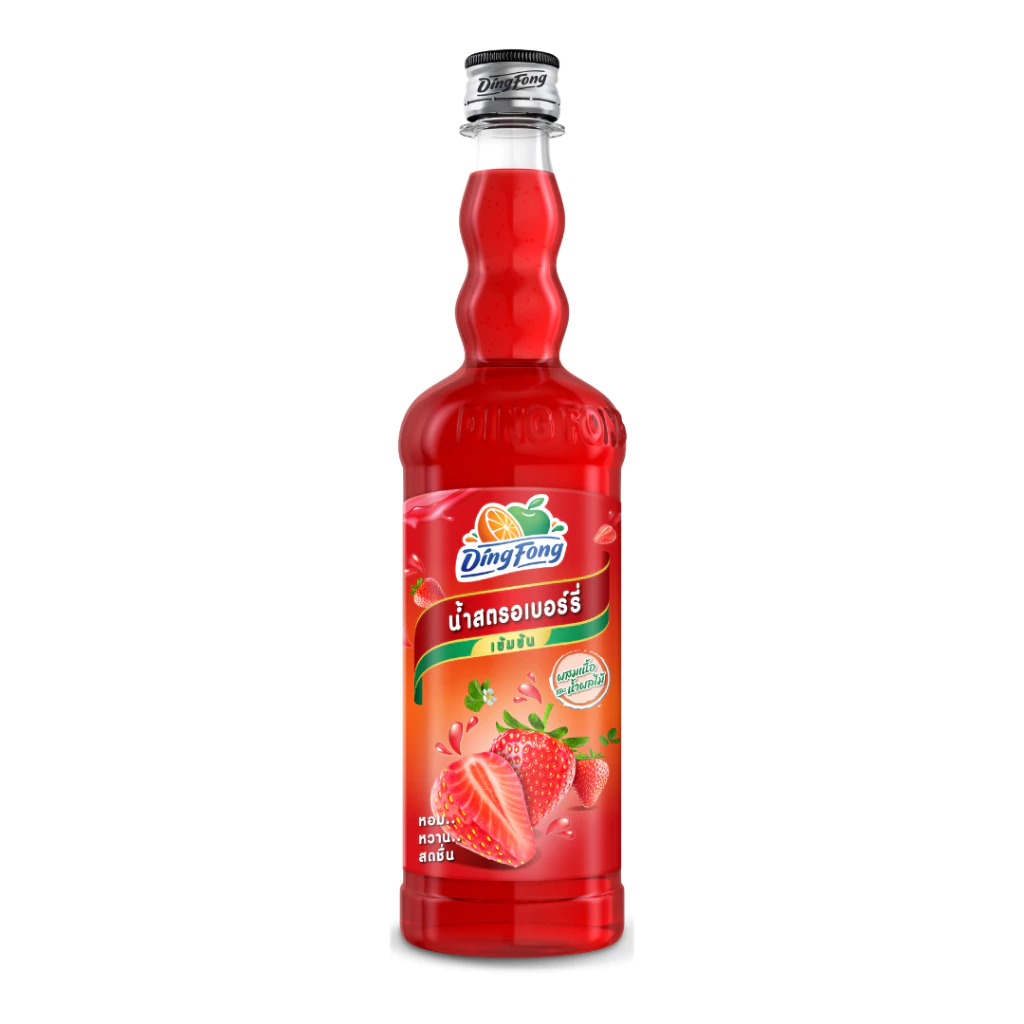 ติ่งฟง น้ำสตรอเบอรี่ (เข้มข้น สูตร 2) // PJ Shop Food and Packaging