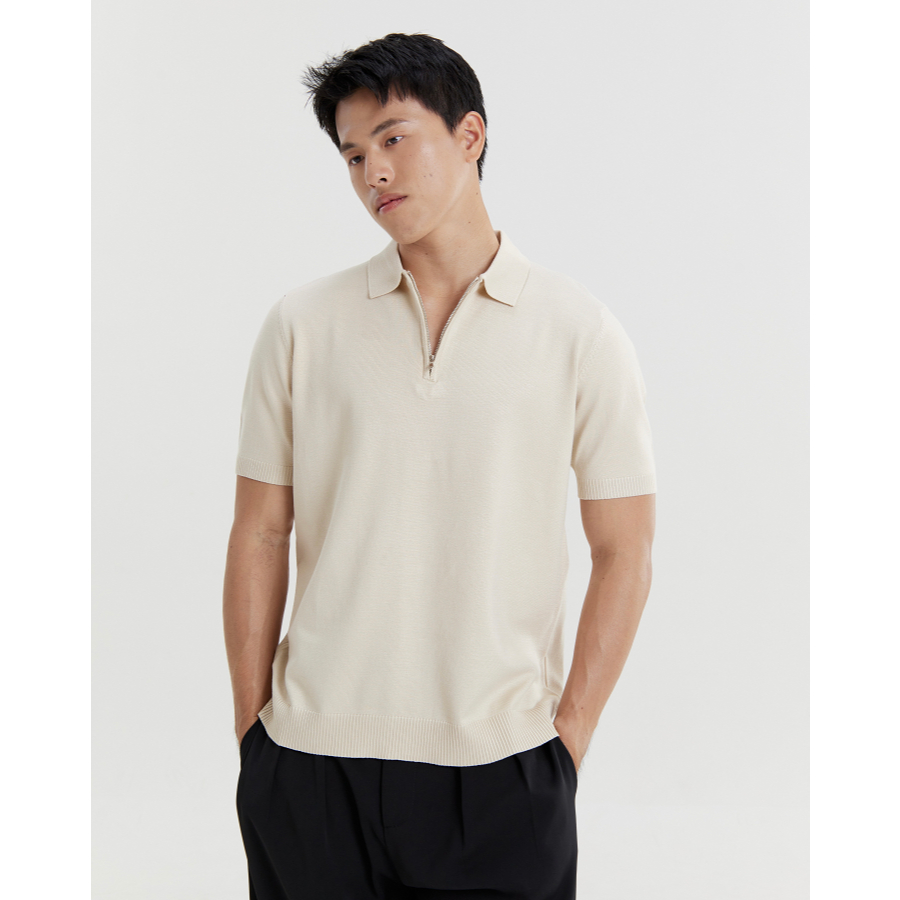 [9780-1] REEVE ZIPPER POLO - เสื้อโปโลคอปก มีซิป รูปที่ 3