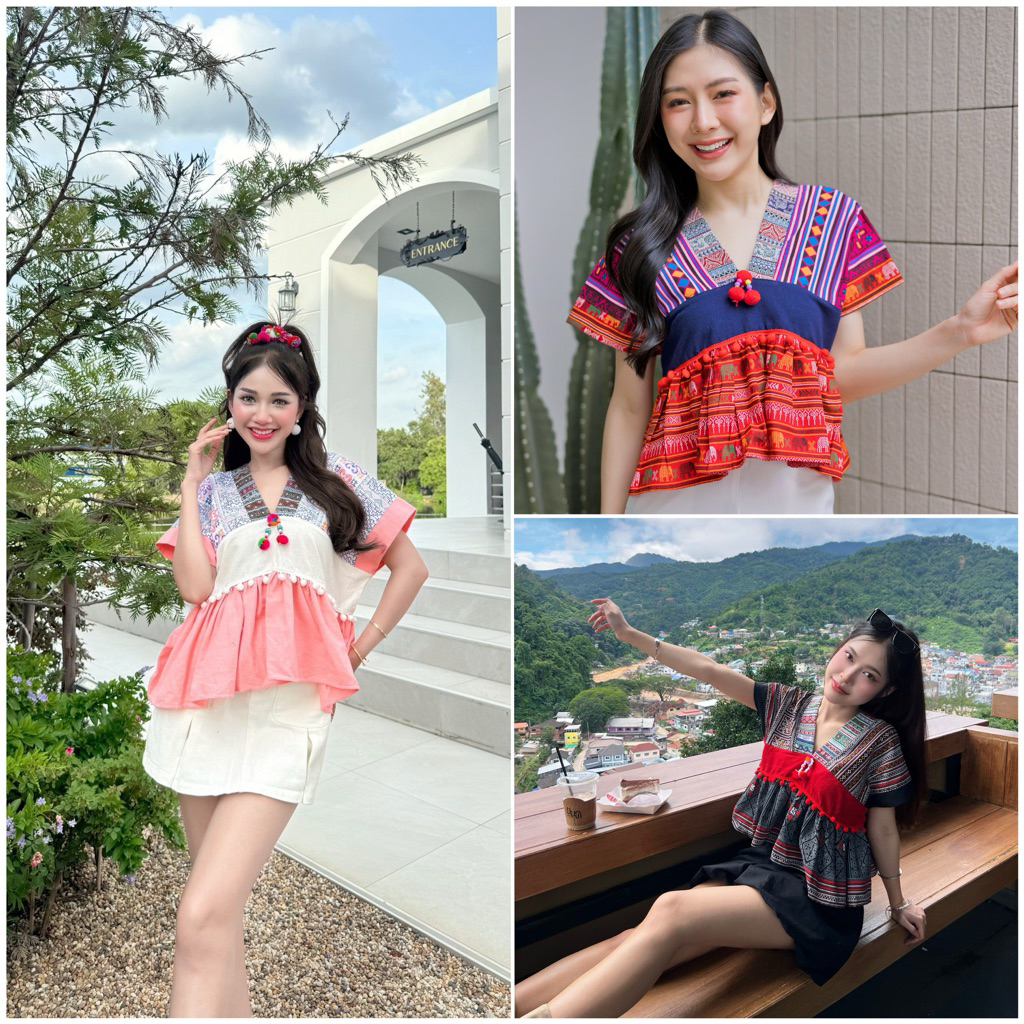 เสื้อดอย เสื้อพื้นเมือง ใช้โค้ดส่วนลด 30% ได้นะคะ งานผ้าฝ้าย สไตล์ชาวเหนือ อ่าน รายละเอียด ก่อนสั่งนะคะพร้อมส่ง