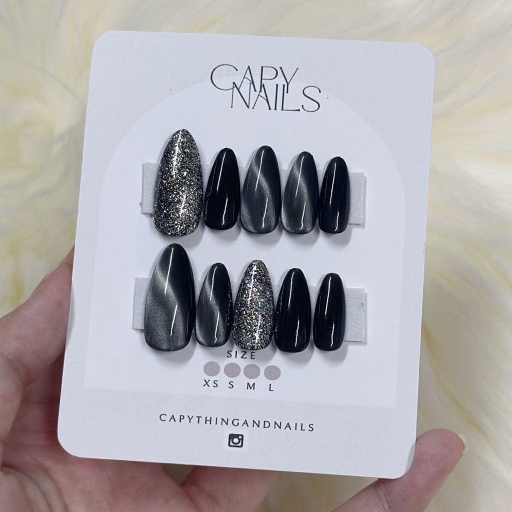 🇹🇭Black Swan🦢เล็บปลอมสีเจลแท้ 100% ดำเงางามดึงดูดสายตา - รูปที่ 3