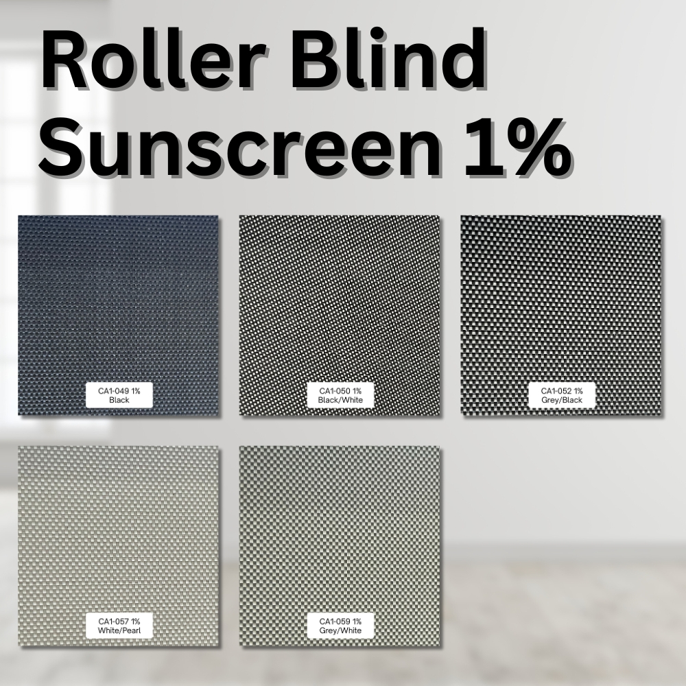 Roller Shade SunScreen Custom Cut ม่านม้วนซันสกรีน สั่งตัดตามขนาด แสงผ่าน 1%,3%  ตร.หลาละ 346