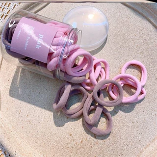 🌸พร้อมส่ง🌸ยางรัดผม+กระปุก(50เส้น) ไม่กินผม มัดผม ยืดหยุ่นดี สีพาสเทล