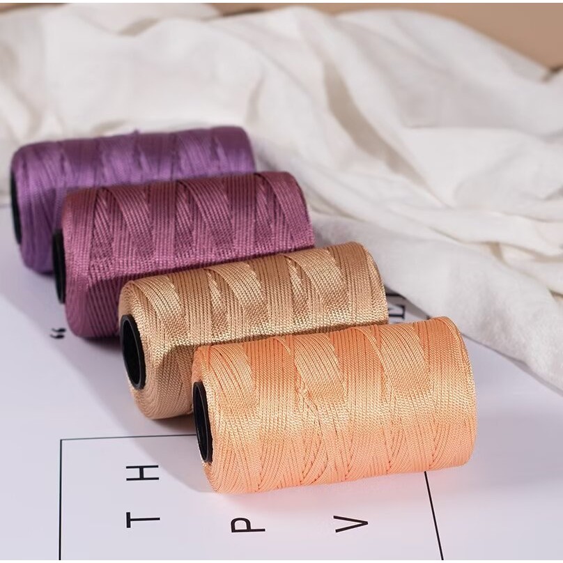 เชือกร่มแบน ไหมลิลลี่ เส้นด้ายโครเชต์ สีสวยเงางาม สำหรับทำเอง ถักกระเป๋า องเท้า หมวกกลวง โพลีเอสเตอร์ เชือกด้ายทำด้วยมือ - รูปที่ 6