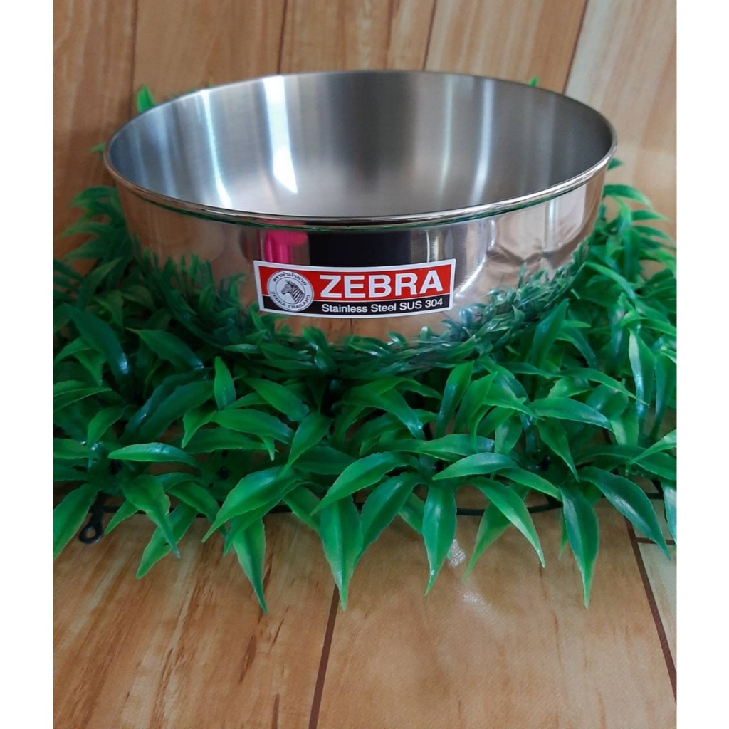 ขันตักน้ำ ZEBRA (ขนาด 16,18 ซม) ม้าลาย ขันสแตนเลสหนา
