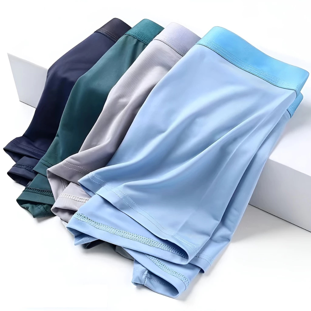 【พร้อมส่ง】กางเกงในผู้ชายขาสั้น Boxer ผ้านิ่มลื่น บางเบา สวมใส่สบายระบายอากาศ มีไซส์ใหญ่ 5 Size L-4XL - รูปที่ 5