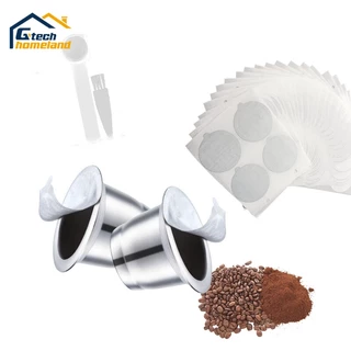 แคปซูลกาแฟ Nespresso แบบรีฟิลล์ 1 แคปซูลกาแฟสแตนเลส และตัวเลือกอื่นๆ foil, Tamper 24mm, วงอัดผงพีพี