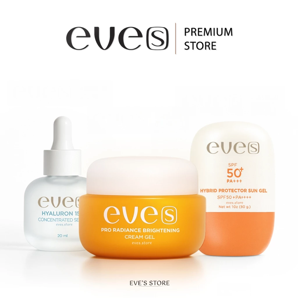 [ส่งด่วน] EVES อีฟส์ เซต หน้าใส ไม่กลัวแสง ครีมบำรุงผิวหน้าขาวใส ให้ผิวขาว สว่าง กระจ่างใส คนท้องใช้ได้ กันแดดเนื้อเจล