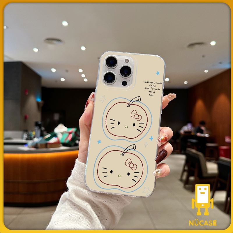 การ์ตูนลูกแมวลูกแมวน่ารัก iPhone 7Plus 11 16 13 15 14 12 Pro Max น่ารักสีชมพู Kitty XR 15 16 8 7 14 Plus XS X Max