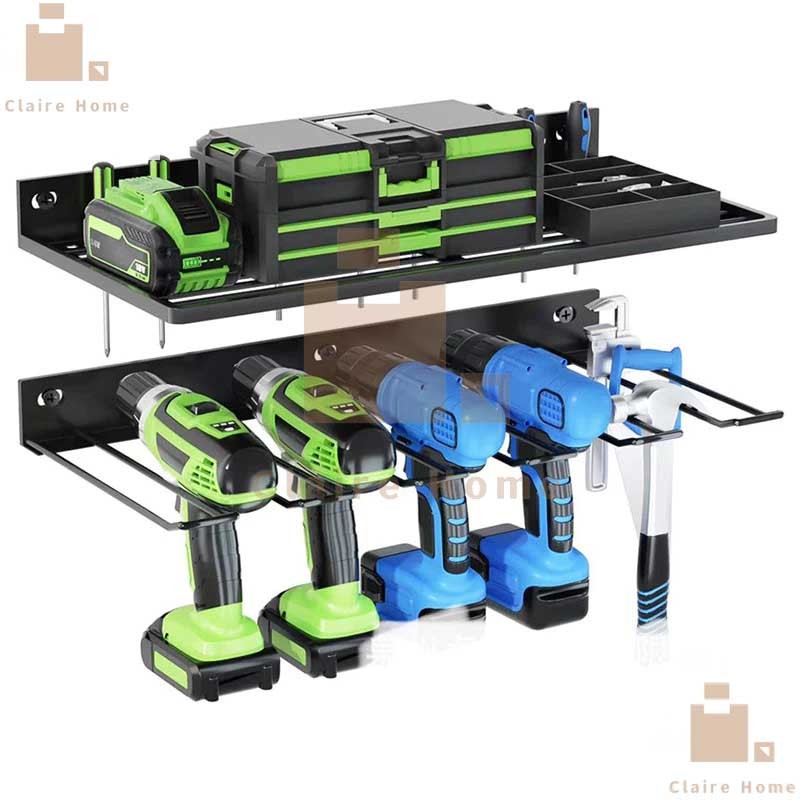 COD ชั้นสว่านไฟฟ้า เครื่องมือช่าง รุ่นเหล็กกล้า DIY ชั้นวางเครื่องมือติดผนัง Claire