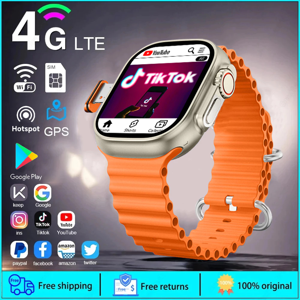 Galaxy【4G SIM】Smart Watch S9 Ultra สามารถดูYouTube WiFi 4+64GB Playstoreหน้าจอสัมผัส2.06นิ้ว GPS NFC