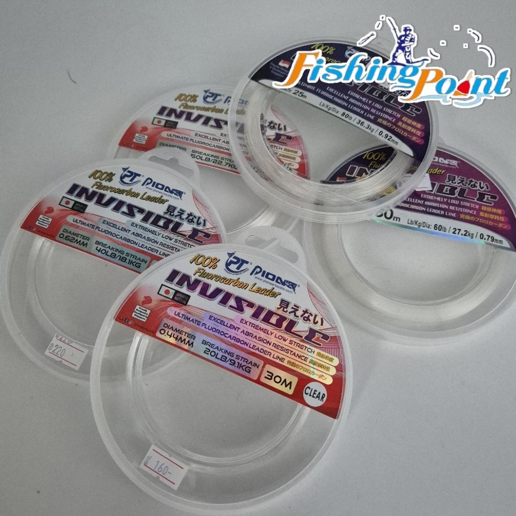 สายหน้า Pioneer Invisible 100%Fluoro carbon 30 เมตร (ฉลากเก่าและฉลากใหม่) ราคา ถูกที่สุด ดีลบีเคเค