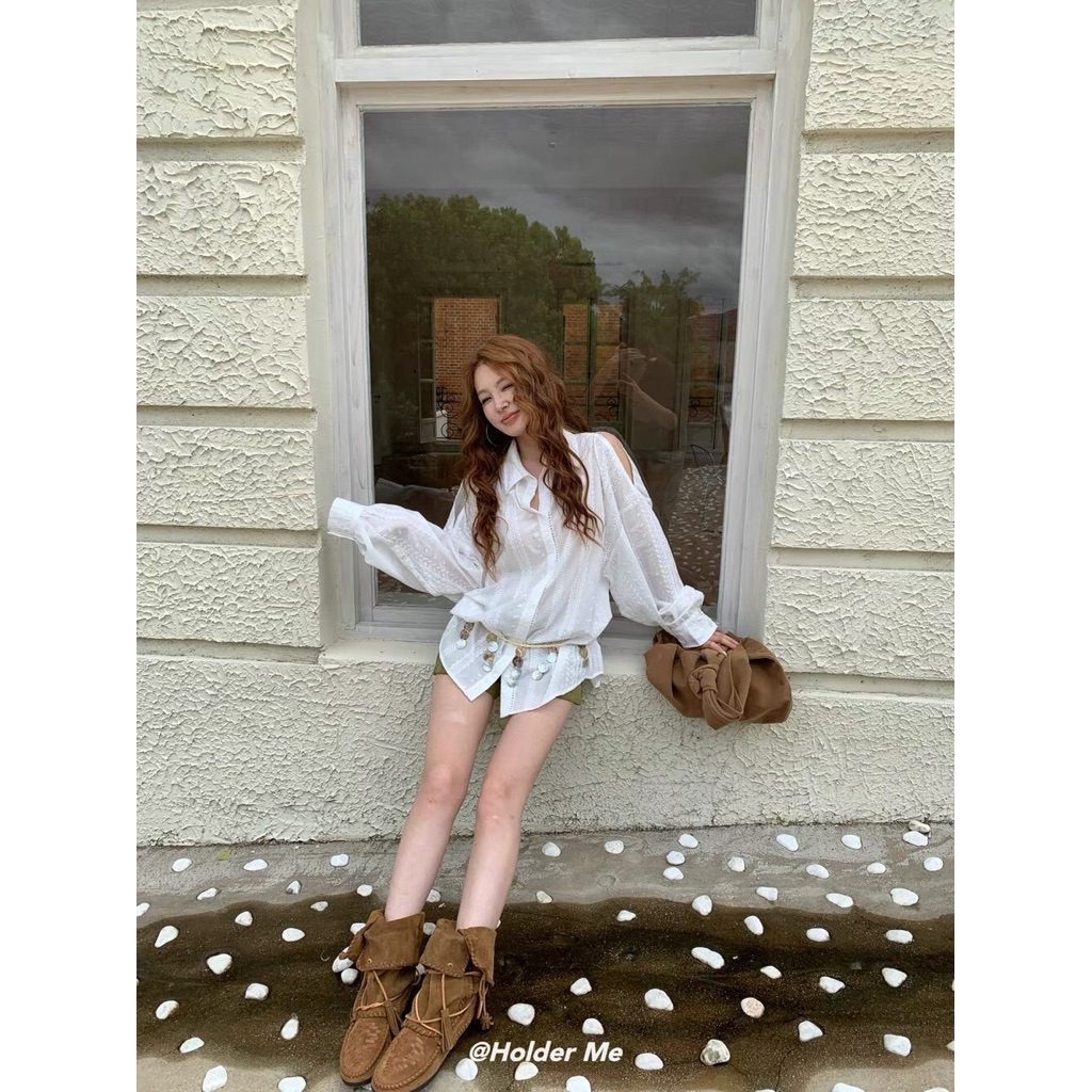 🌟 เสื้อคอปกลูกไม้ฉลุ (tsm)🌟