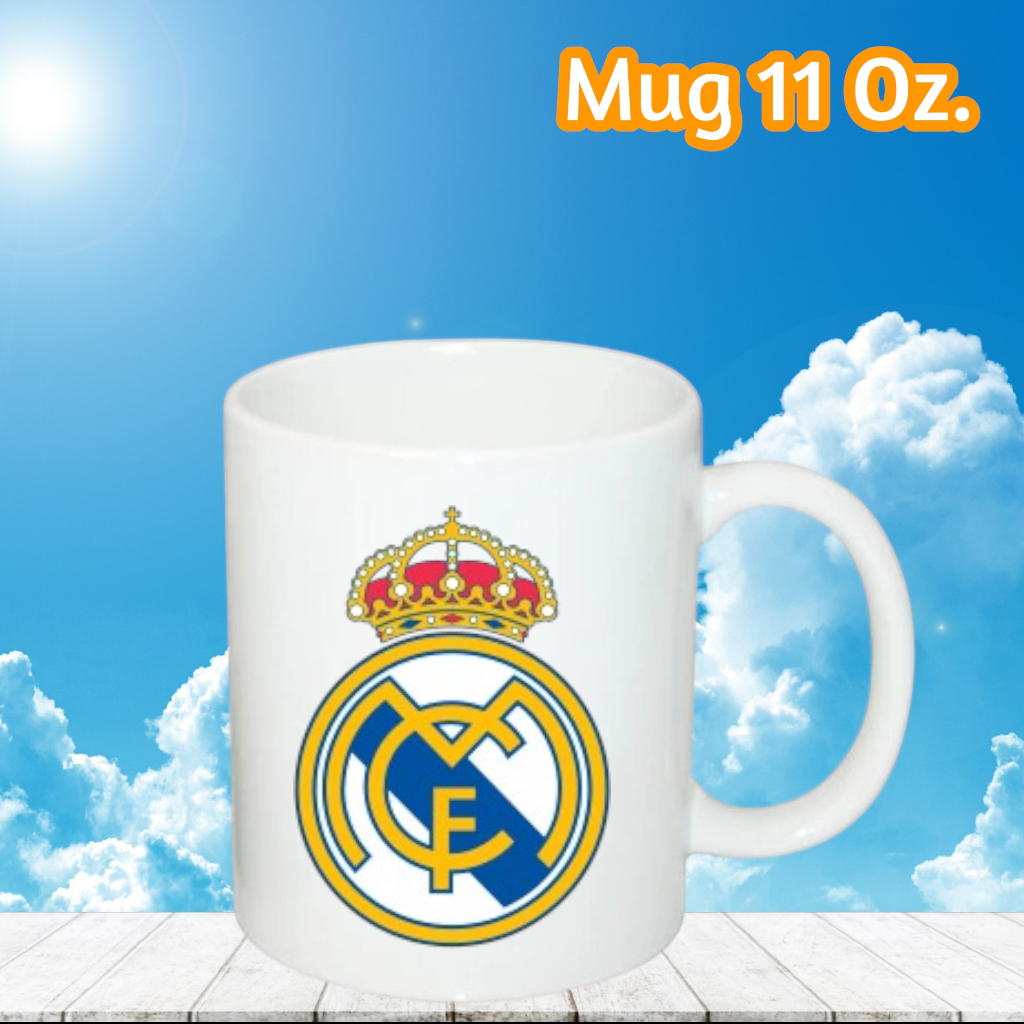 แก้วเรอัลมาดริดแก้วMUG ขนาด 11 oz แก้วเซรามิคแท้เกรดA แก้วสะสม แก้วสโมสร แก้วกาแฟ แก้วเบียร์