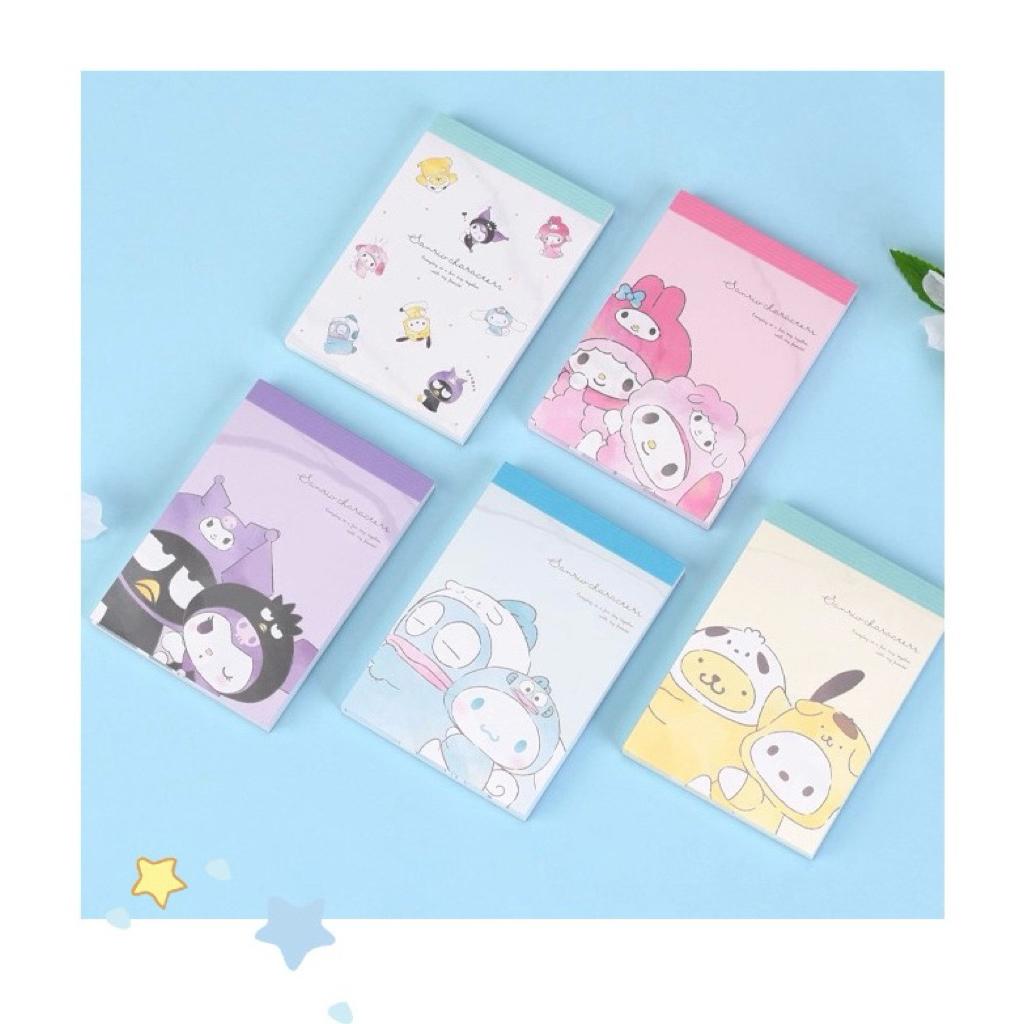 พร้อมส่ง! กระดาษโน้ตฉีกเล็ก เล่มละ 2ลาย ลาย Sanrio