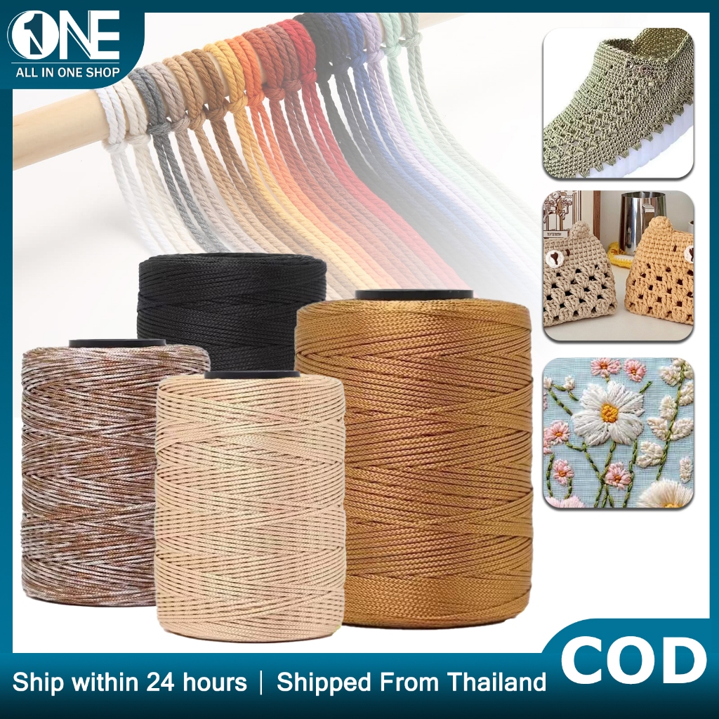 เชือกร่มแบน ไหมลิลลี่ เส้นด้ายโครเชต์ สีสวยเงางาม สำหรับทำเอง ถักกระเป๋า องเท้า หมวกกลวง โพลีเอสเตอร์ เชือกด้ายทำด้วยมือ