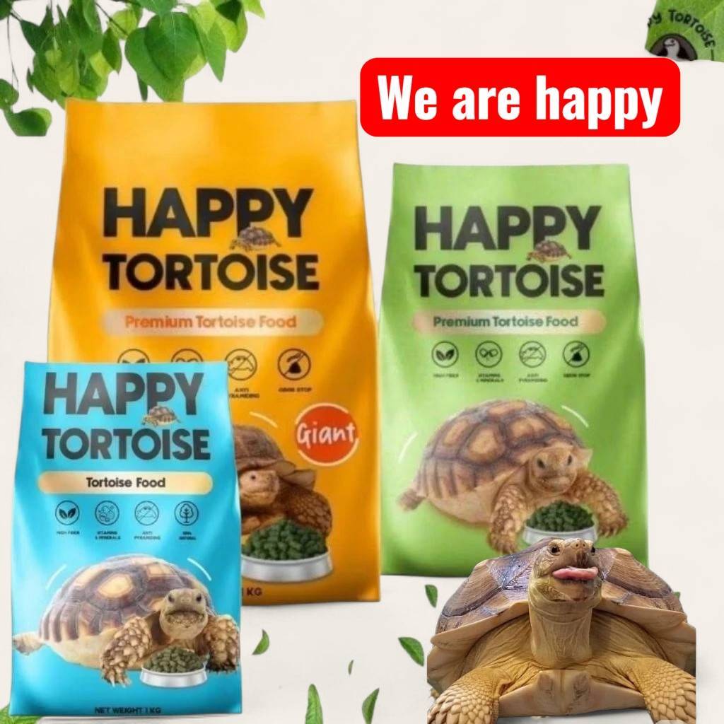 Happy Premium Tortoise food 1kg.อาหารเม็ดสำเร็จรูป อาหารเม็ดสำหรับเต่าบก ส่งด่วนทุกวัน