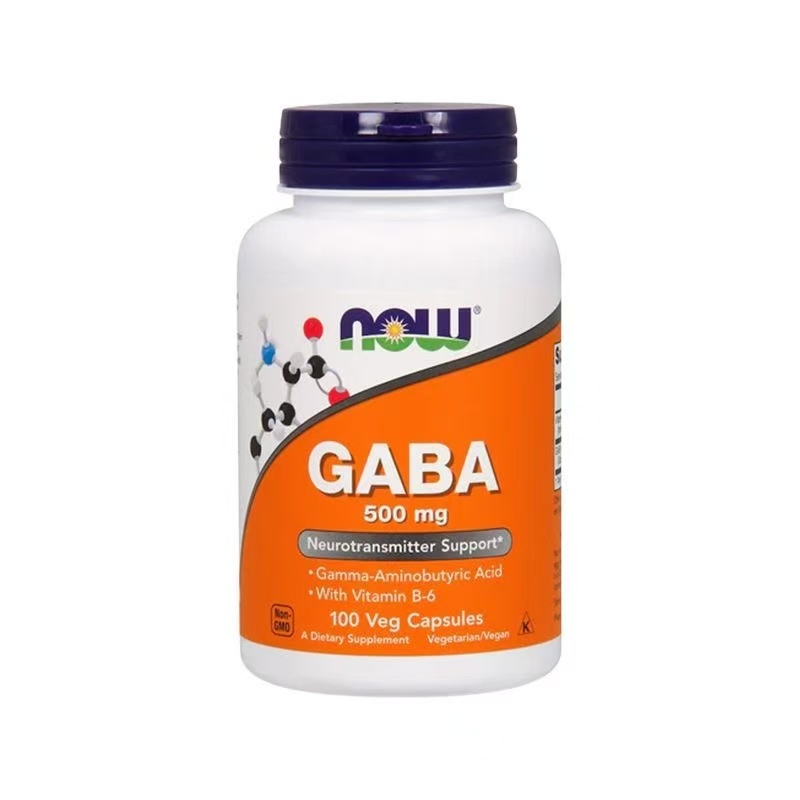 NOW Foods, GABA with Vitamin B-6, 500 mg, 100แคปซูล