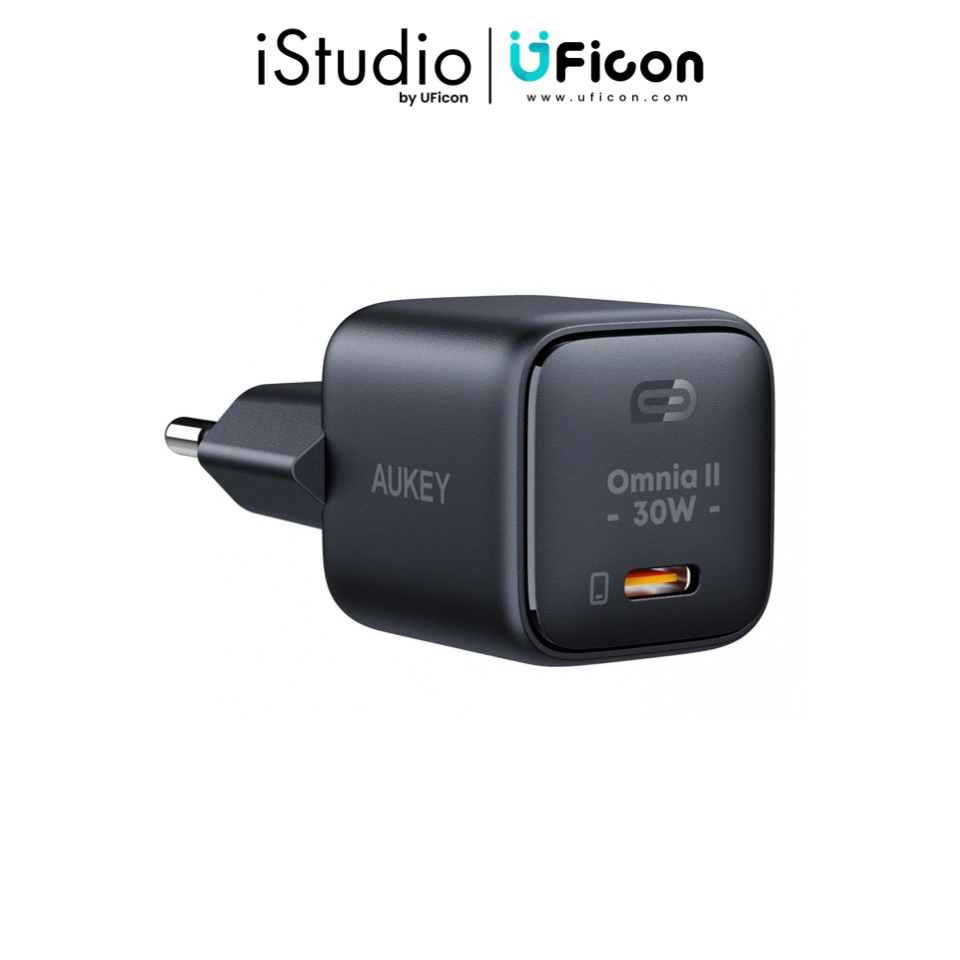 AUKEY Omnia II Mini 30W USB-C PD Charger with GaN Power Tech [iStudio by UFicon]