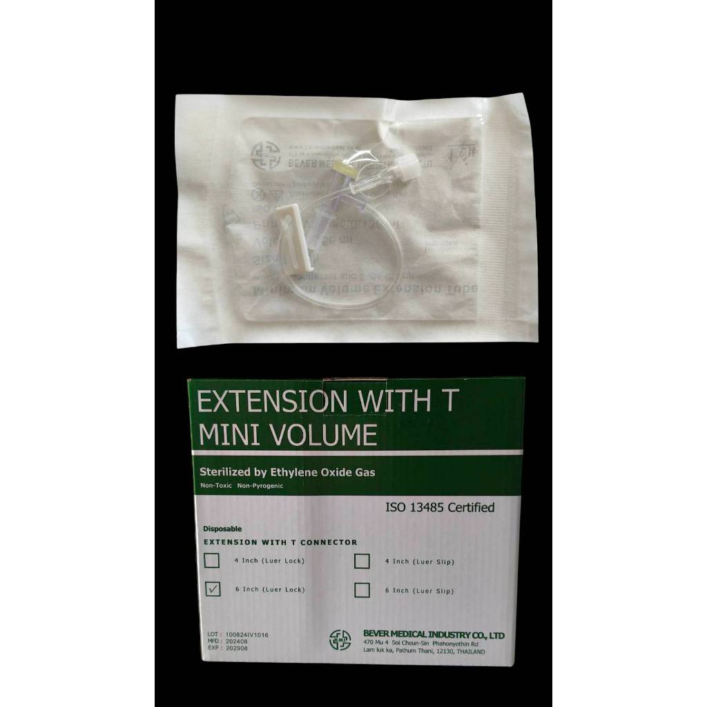 B.M.I - EXTENSION WITH T MINI VOLUME 6 นิ้ว 100อัน/กล่อง / EXTENSION TUBE / เอกเทนชั่นที
