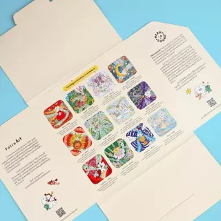 FOLIO ART : การ์ดภาพระบายสี Folio Art x Merrysquad (The Megical Rainbow to Astroland)12 ภาพ รหัส 93063