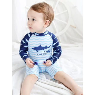 NT Baby-033 (บริการส่งด่วนกรุงเทพฯ)🐻‍❄️ Polar Bear Sun-Protect Swim Set– ชุดว่ายน้ำแขนยาวเด็ก พร้อมหมวกกันแดด ลายน้องหมี