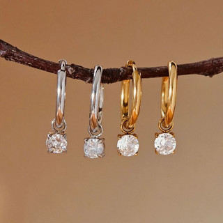 Vachana - Dainty Celestial Huggie Hoop Earrings