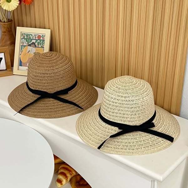 หมวกสาน Summer Beach hat !!! หมวกกันแดด (B10) แฟชั่นสำหรับผู้หญิง – โปรปัง