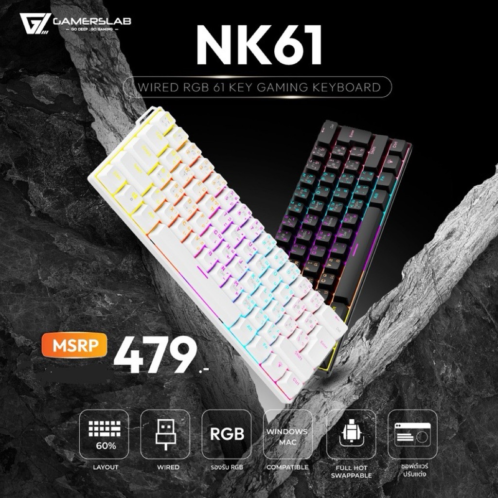ajazz NK61 keyboard gaming red switch