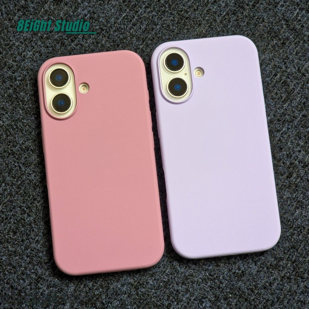 เคสซิลิโคนกำมะหยี่ เคสสีพื้น BlackCrurrent/Lavender สำหรับรุ่นไอโฟน 78SE20-17 17Air 17Pro 17ProMax