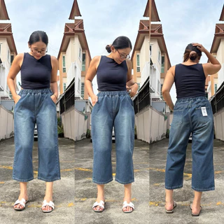 กางเกงยีนส์ขา5ส่วน เอวยางยืด เนื้อผ้าซาร่า ป้าย NORTH JEANS