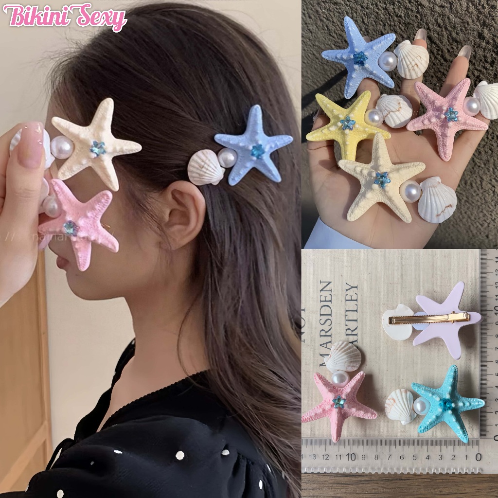 BikiniSexy⭐⭐กิ๊บติดผมปลาดาว เครื่องประดับผมน่ารัก กิ๊บหนีบผมสไตล์เกาหลี สีสันสดใส กิ๊บติดผมแฮนด์เมด