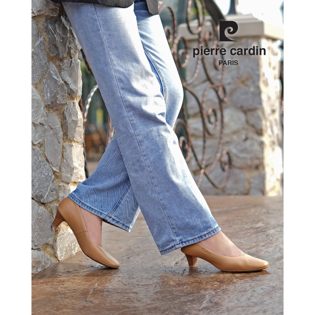 [Size 36-40] Pierre Cardin รองเท้าผู้หญิง รองเท้าส้นสูง นุ่มสบาย ผลิตจากหนังแท้ สีน้ำตาลอ่อน รุ่น 26WD422 ราคา ถูกที่สุด ดีลบีเคเค แกลเลอรีภาพที่ 6