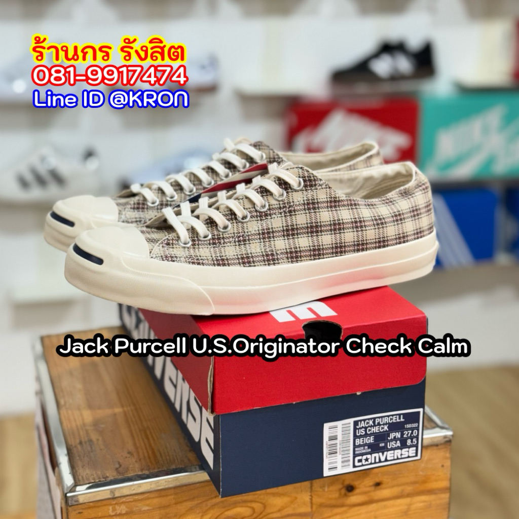 (พร้อมส่ง 1-2วัน) Converse Jack Purcell U.S.Originator Check Calm รองเท้าผ้าใบ( อินโด )