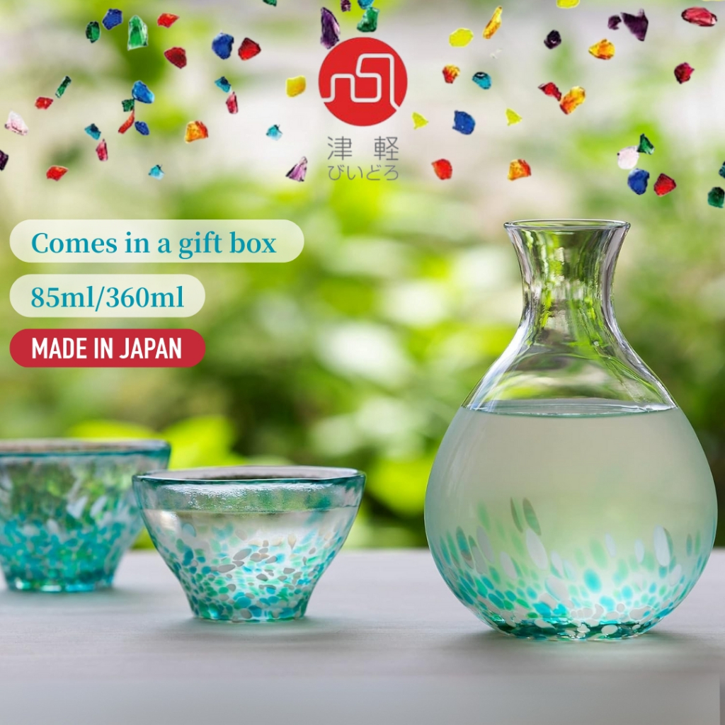 made in japan,
ADERIA Tsugaru Biidoro Mizubashou Sake Set - Tokkuri and Ochoko - Made in Japan - Coo